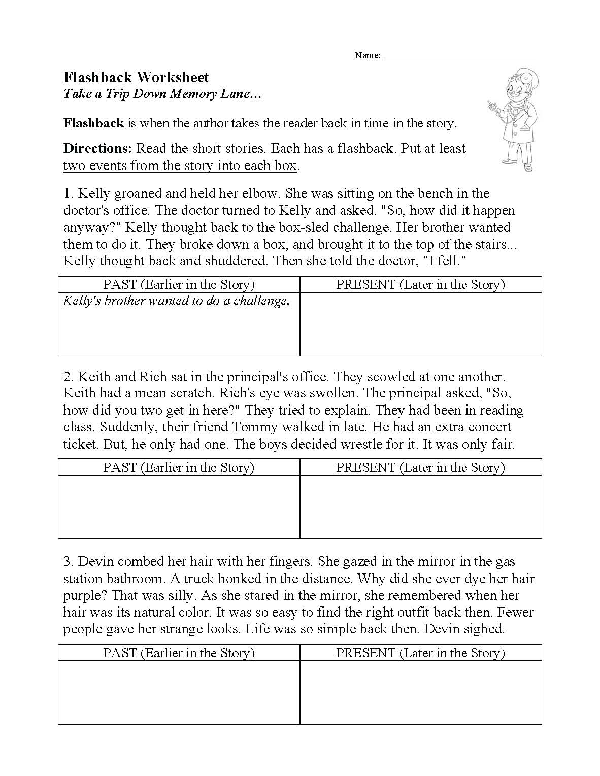 This is a preview image of our Flashback Worksheet. Click on it to enlarge or view the source file.