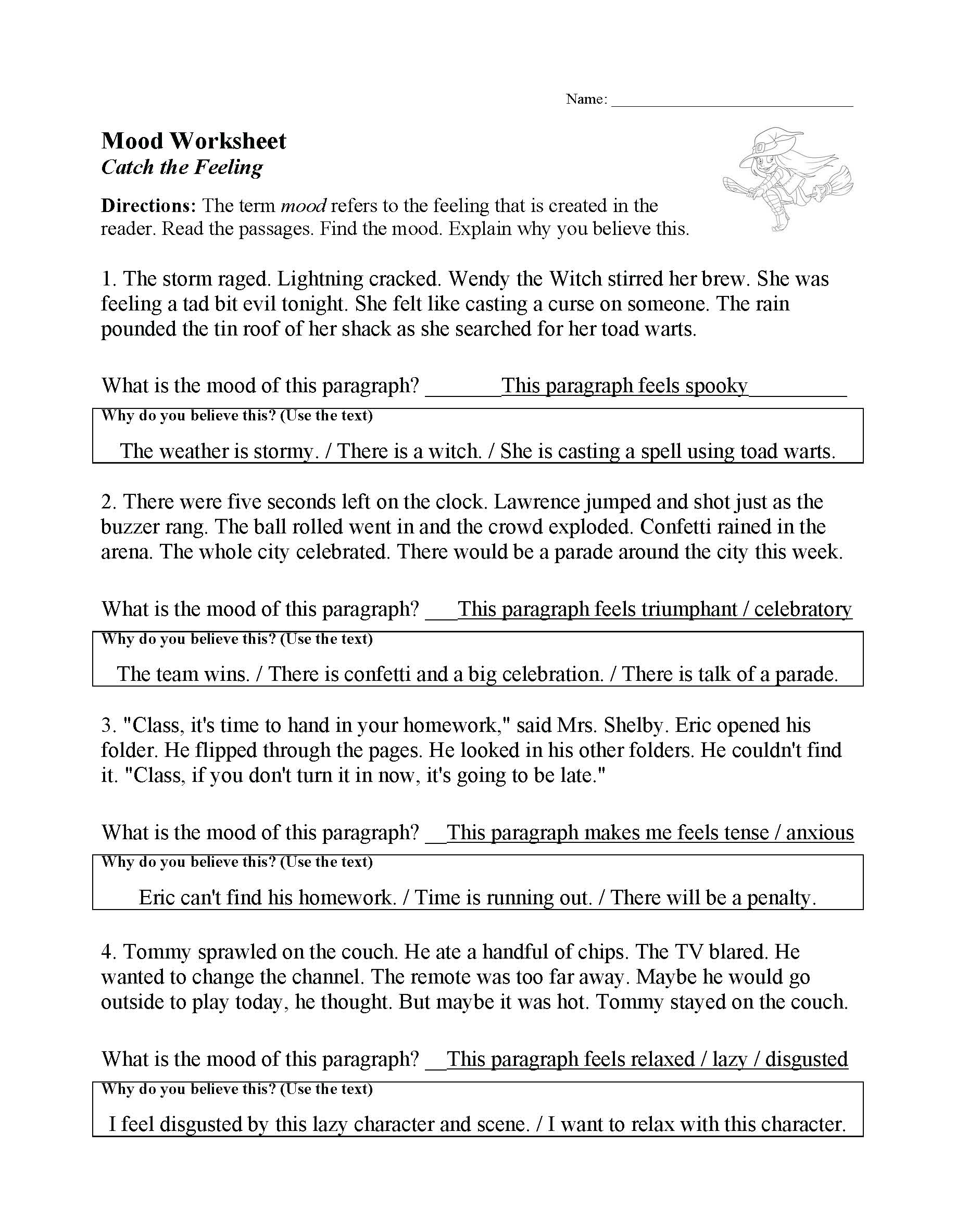 This is a preview image of our Mood Worksheet. Click on it to enlarge this image and view the source file.