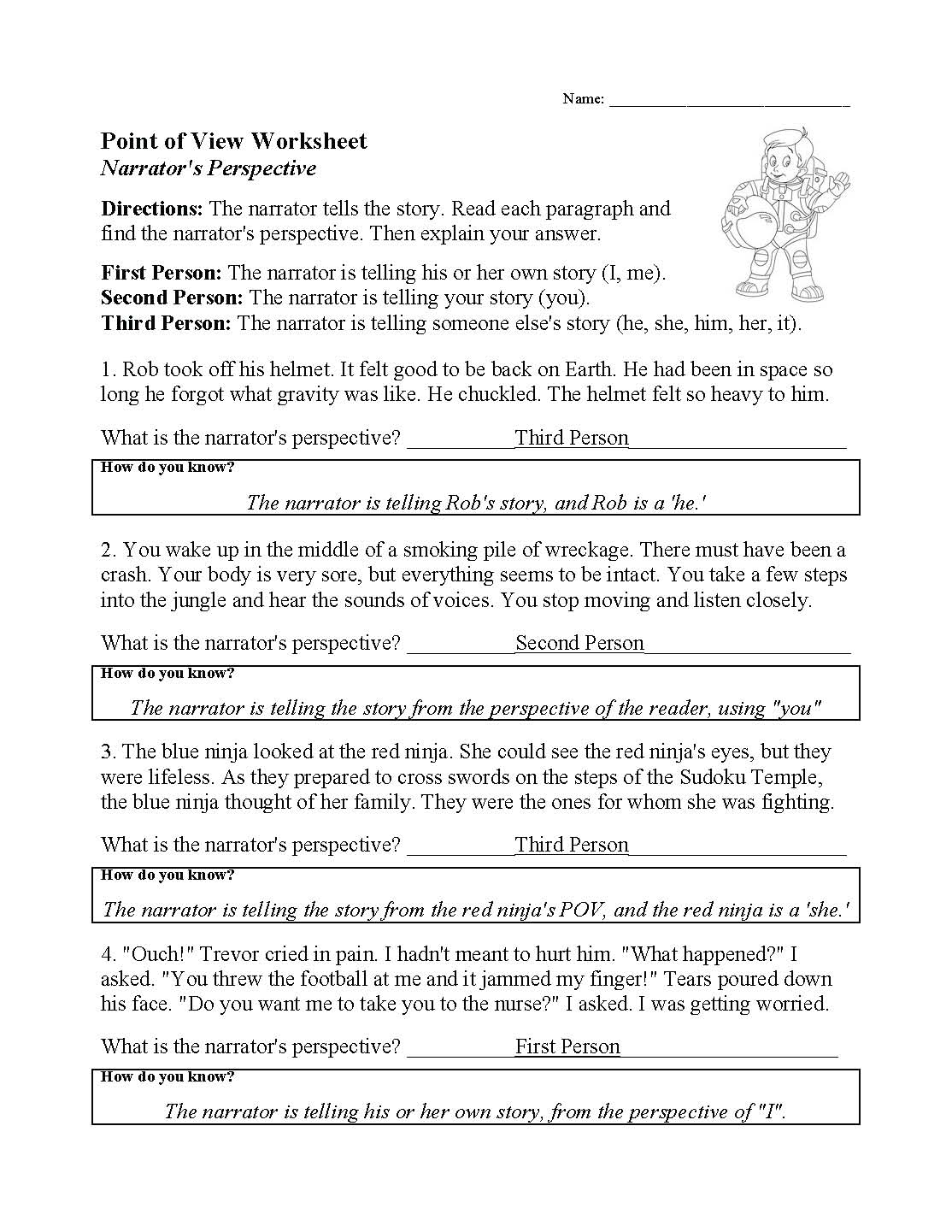 This is a preview image of our Point of View Worksheet. Click on it to enlarge this image and view the source file.