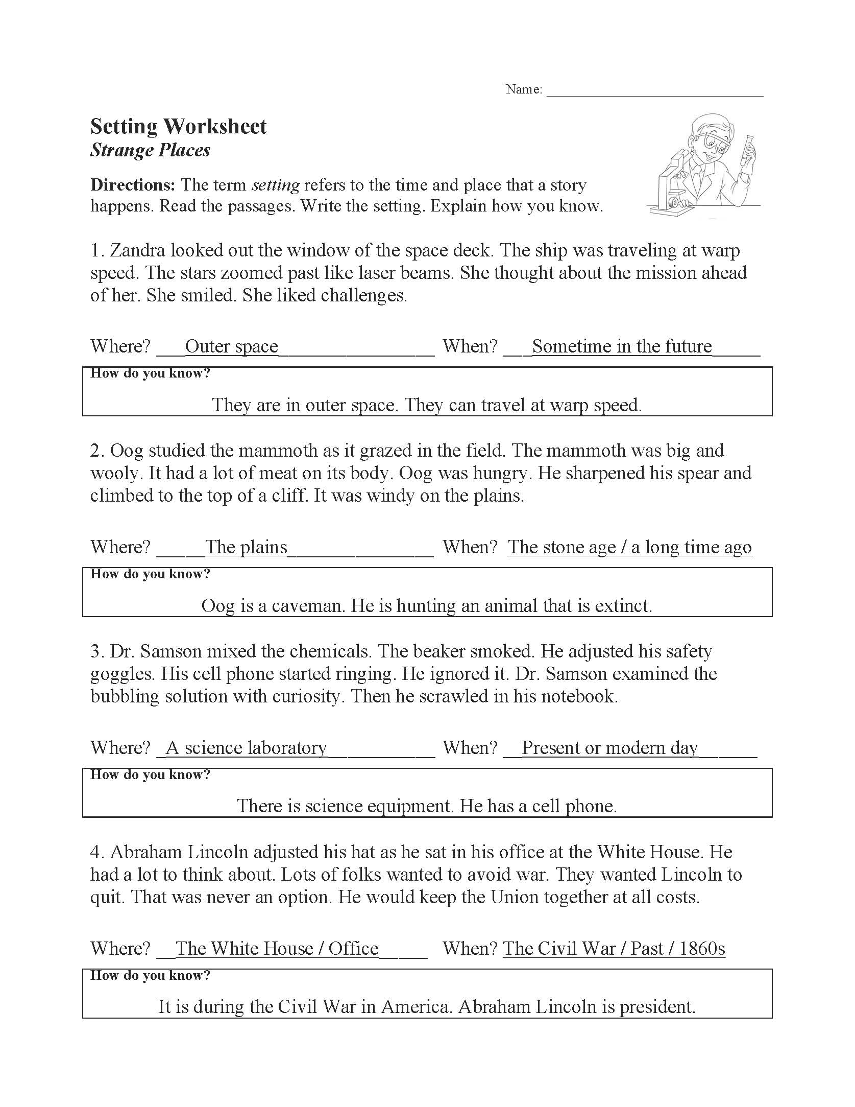 This is a preview image of our Setting Worksheet. Click on it to enlarge this image and view the source file.