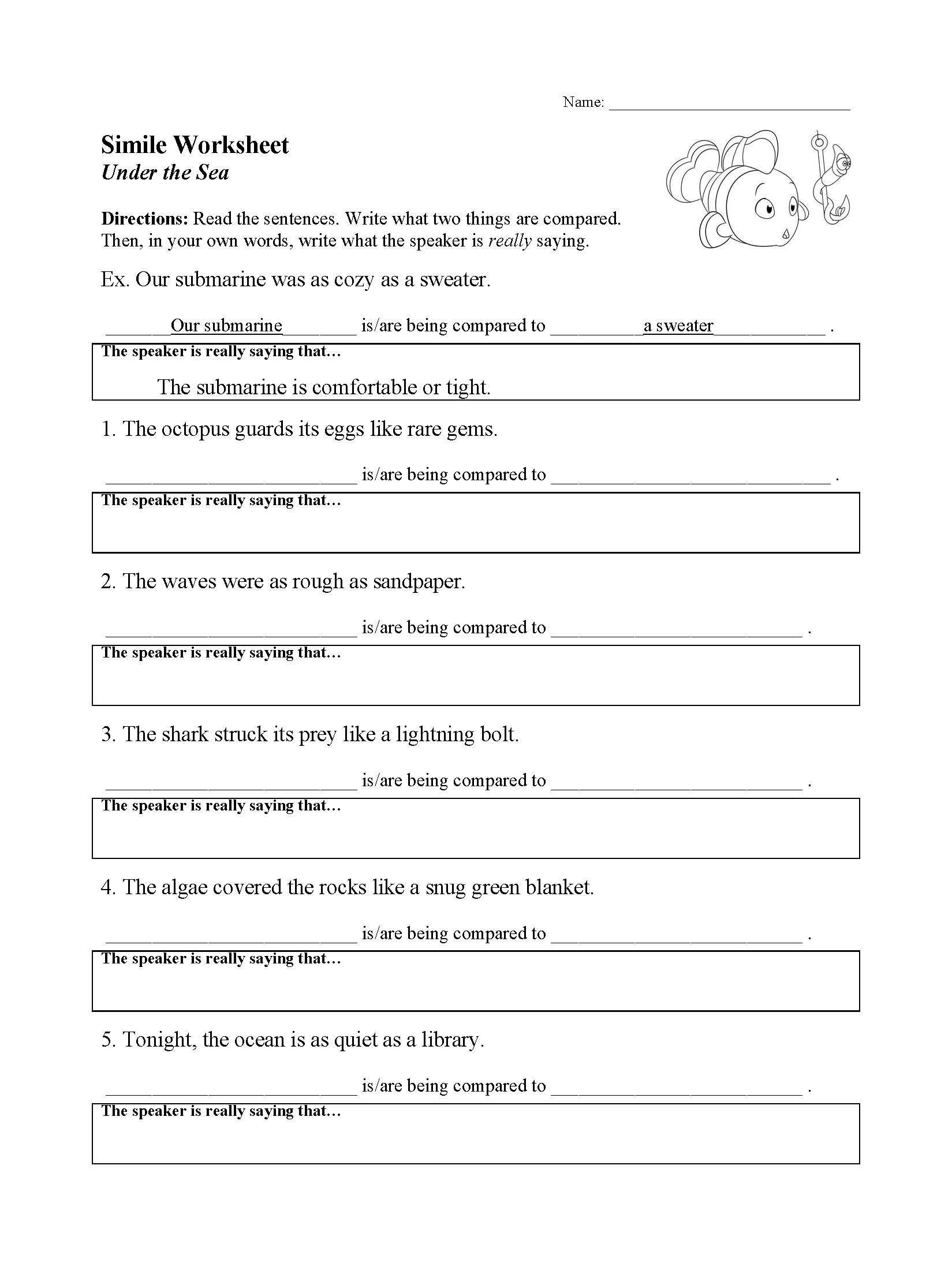 Reading Worksheets  Free Primary Grade Activities Pertaining To Elements Of Fiction Worksheet