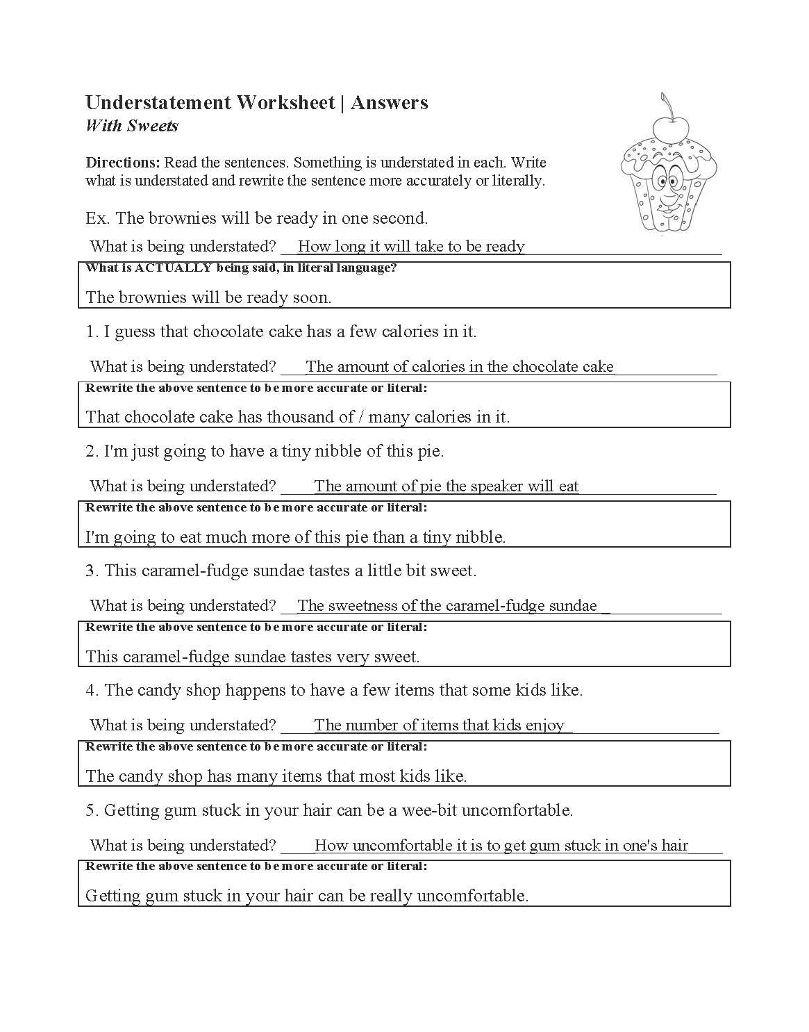 This is a preview image of our Understatement Worksheet. Click on it to enlarge or view the source file.
