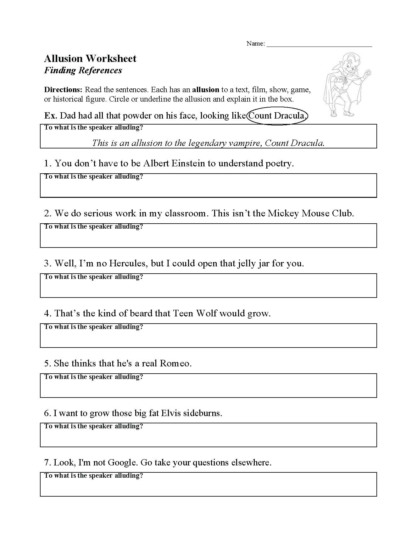 This is a preview image of our Allusion Worksheet. Click on it to enlarge or view the source file.