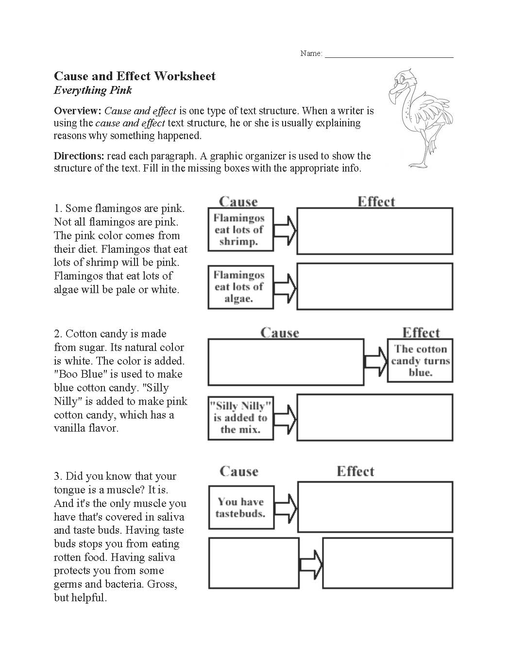 This is a preview image of our Cause and Effect Worksheet. Click on it to enlarge or view the source file.